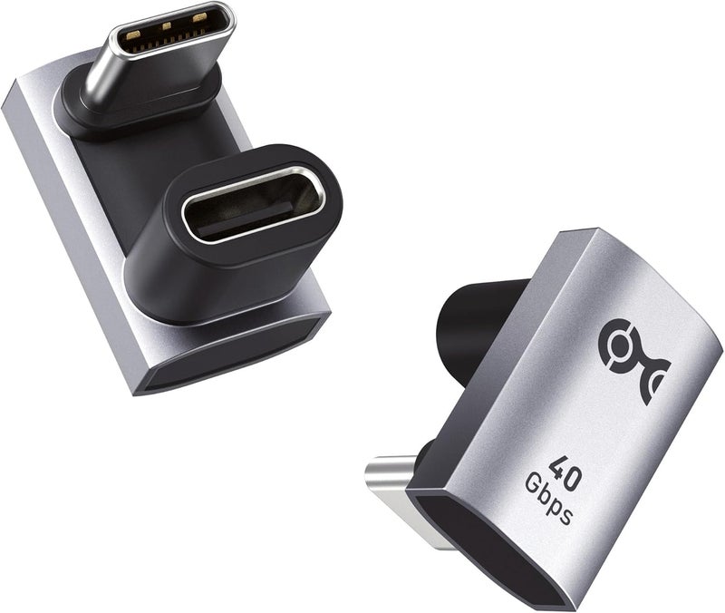 CableMatters محول USB C على شكل U بسرعة 40Gbps - 2 عبوة / 7 مم / 0.28 بوصة، [فيديو 4K@240Hz، شحن 240W، نقل بيانات 40Gbps]، محول USB C بزاوية لجهاز iPhone 17، Nintendo Switch 2، والأجهزة اللوحية - Image 1